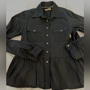 Burberry Black Peplum Shirt
